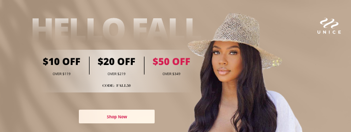 UNice Fall Deal: Up to $50 Off, Shop Now!